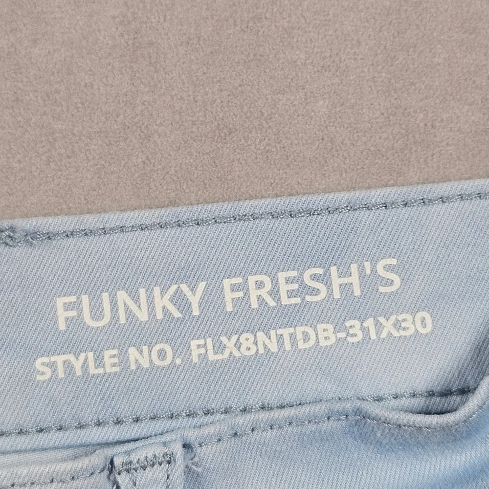 Mugsy Jeans Men 31x30 Funky Fresh's Blue Cloud Wash Stretch Denim FLX8NTDB